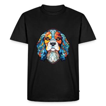 Cavalier King Charles Spaniel chien race aquarelle - T-shirt Premium bio Homme - noir - Devant - Nico (187cm)