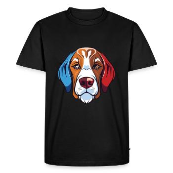 Chien Français Dog Breed Illustration à l’aquarelle - T-shirt Premium bio Homme - noir - Devant - Nico (187cm)