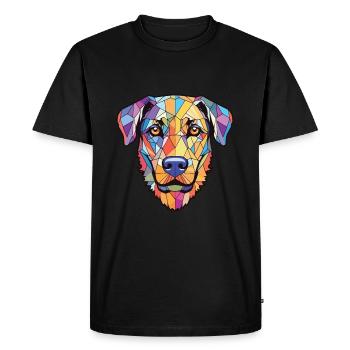 Illustration à l’aquarelle colorée de race de chien allemand - T-shirt Premium bio Homme - noir - Devant - Nico (187cm)