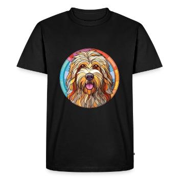 Bergamasco Sheepdog Dog Breed Colorful Watercolor - Men's Premium Organic T-Shirt - black - Front - Nico (187cm)