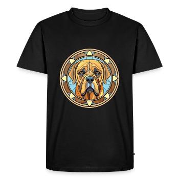 Boerboel chien race aquarelle verre Illustration - T-shirt Premium bio Homme - noir - Devant - Nico (187cm)