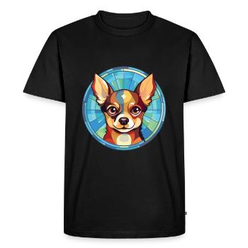 Field Spaniel Dog Breed Watercolor Illustration - Men's Premium Organic T-Shirt - black - Front - Nico (187cm)