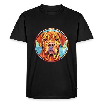 Frison pointage chien race aquarelle Illustration - T-shirt Premium bio Homme - noir - Devant - Nico (187cm)