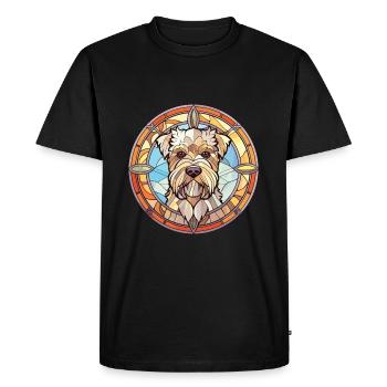 German Spaniel Dog Breed Watercolor Illustration - Men's Premium Organic T-Shirt - black - Front - Nico (187cm)