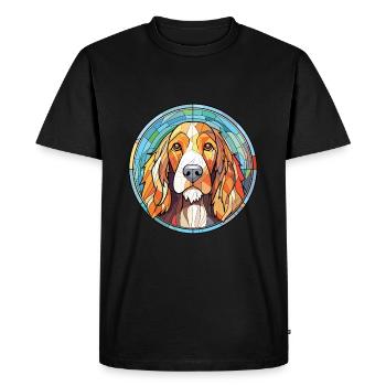 Allemand à poil dur pointer chien race aquarelle - T-shirt Premium bio Homme - noir - Devant - Nico (187cm)
