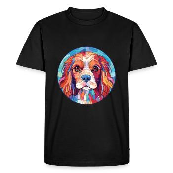 Cavalier King Charles Spaniel chien race aquarelle - T-shirt Premium bio Homme - noir - Devant - Nico (187cm)