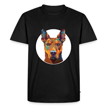 Français blanc et noir chien chien race aquarelle - T-shirt Premium bio Homme - noir - Devant - Nico (187cm)
