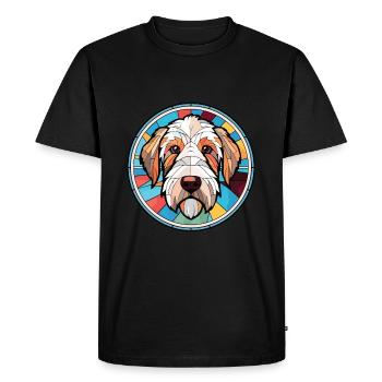 Sealyham Terrier Dog Breed Watercolor Illustration - Men's Premium Organic T-Shirt - black - Front - Nico (187cm)