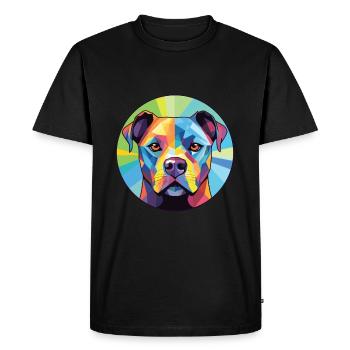 Staffordshire Bull Terrier chien race aquarelle - T-shirt Premium bio Homme - noir - Devant - Nico (187cm)