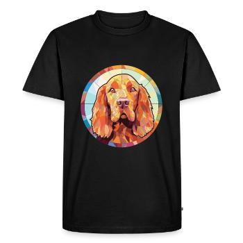 Sussex Spaniel Dog Breed Watercolor Illustration - Men's Premium Organic T-Shirt - black - Front - Nico (187cm)