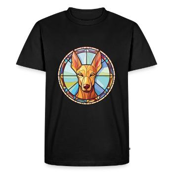 Pharaon chien chien race aquarelle Illustration - T-shirt Premium bio Homme - noir - Devant - Nico (187cm)