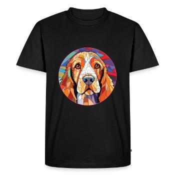 Petits Bassets Griffons Vendéen Chien Aquarelle - T-shirt Premium bio Homme - noir - Devant - Nico (187cm)
