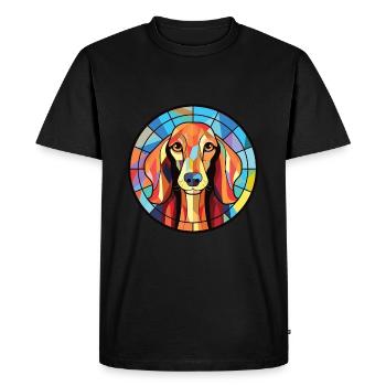 Saluki chien race coloré aquarelle Illustration - T-shirt Premium bio Homme - noir - Devant - Nico (187cm)