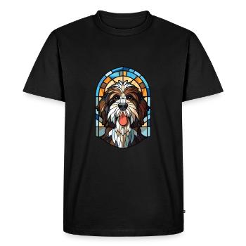 Dutch Schapendoes Dog Breed Colorful Watercolor - Men's Premium Organic T-Shirt - black - Front - Nico (187cm)