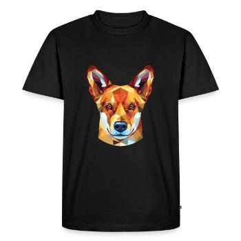 Dingo chien race coloré aquarelle illustration - T-shirt Premium bio Homme - noir - Devant - Nico (187cm)