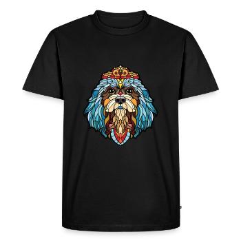 Chinese Imperial Dog Breed Watercolor Illustration - Men's Premium Organic T-Shirt - black - Front - Nico (187cm)