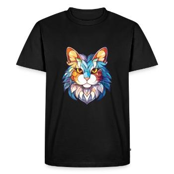 Ragamuffin chat coloré aquarelle illustration - T-shirt Premium bio Homme - noir - Devant - Nico (187cm)
