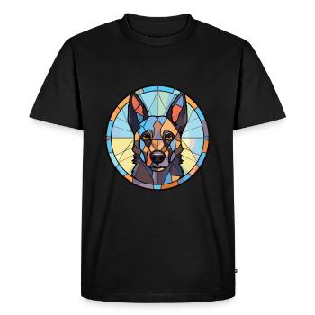 Belgian Shepherd Groenendael Dog Breed Watercolor - Men's Premium Organic T-Shirt - black - Front - Nico (187cm)