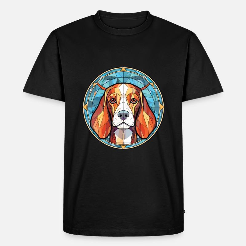 Beagle Hunderasse bunte Aquarell-Illustration - Männer Premium Bio T-Shirt - Schwarz