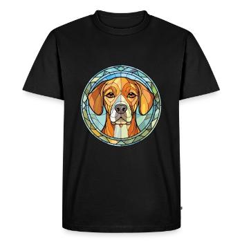 Gascon Saintongeois chien race aquarelle colorée - T-shirt Premium bio Homme - noir - Devant - Nico (187cm)