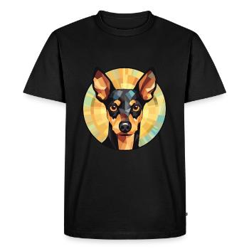 Anglais Toy Terrier Black Tan chien race aquarelle - T-shirt Premium bio Homme - noir - Devant - Nico (187cm)