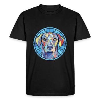 Blue Lacy Dog Breed Watercolor Glass Illustration - Men's Premium Organic T-Shirt - black - Front - Nico (187cm)