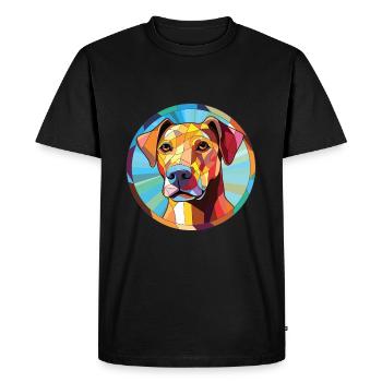 Braque Saint Germain chien race aquarelle colorée - T-shirt Premium bio Homme - noir - Devant - Nico (187cm)
