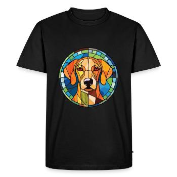 Braque Du Bourbonnais race de chien aquarelle verre - T-shirt Premium bio Homme - noir - Devant - Nico (187cm)