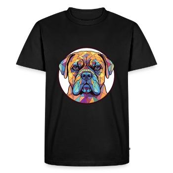Bull Mastiff Dog Breed Watercolor Illustration - Men's Premium Organic T-Shirt - black - Front - Nico (187cm)