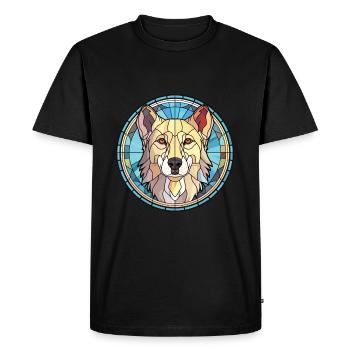 Berger d’Anatolie race de chien aquarelle colorée - T-shirt Premium bio Homme - noir - Devant - Nico (187cm)