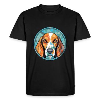 Illustration à l’aquarelle de race de chien courant estonien - T-shirt Premium bio Homme - noir - Devant - Nico (187cm)