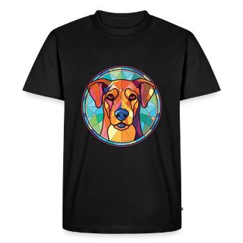 Hygenhund chien race aquarelle verre Illustration - T-shirt Premium bio Homme - noir - Devant - Nico (187cm)