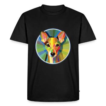 Lévrier italien chien race aquarelle colorée - T-shirt Premium bio Homme - noir - Devant - Nico (187cm)