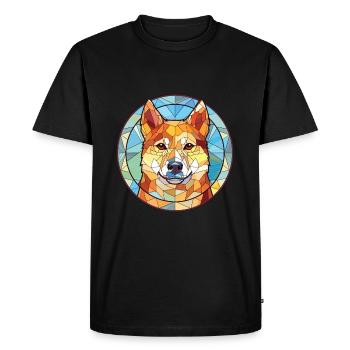 Jindo Dog Breed Colorful Watercolor Illustration - Men's Premium Organic T-Shirt - black - Front - Nico (187cm)