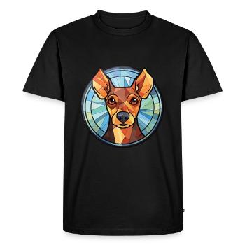 Manchester Terrier chien race aquarelle colorée - T-shirt Premium bio Homme - noir - Devant - Nico (187cm)