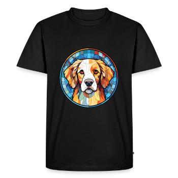 Slovensky Kopov Dog Breed Watercolor Illustration - Men's Premium Organic T-Shirt - black - Front - Nico (187cm)