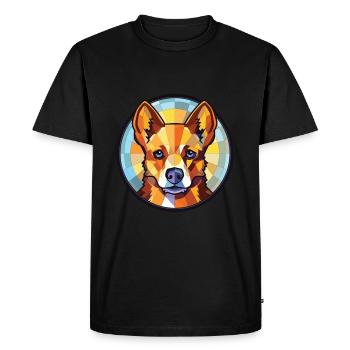 Lancashire Heeler chien race aquarelle colorée - T-shirt Premium bio Homme - noir - Devant - Nico (187cm)