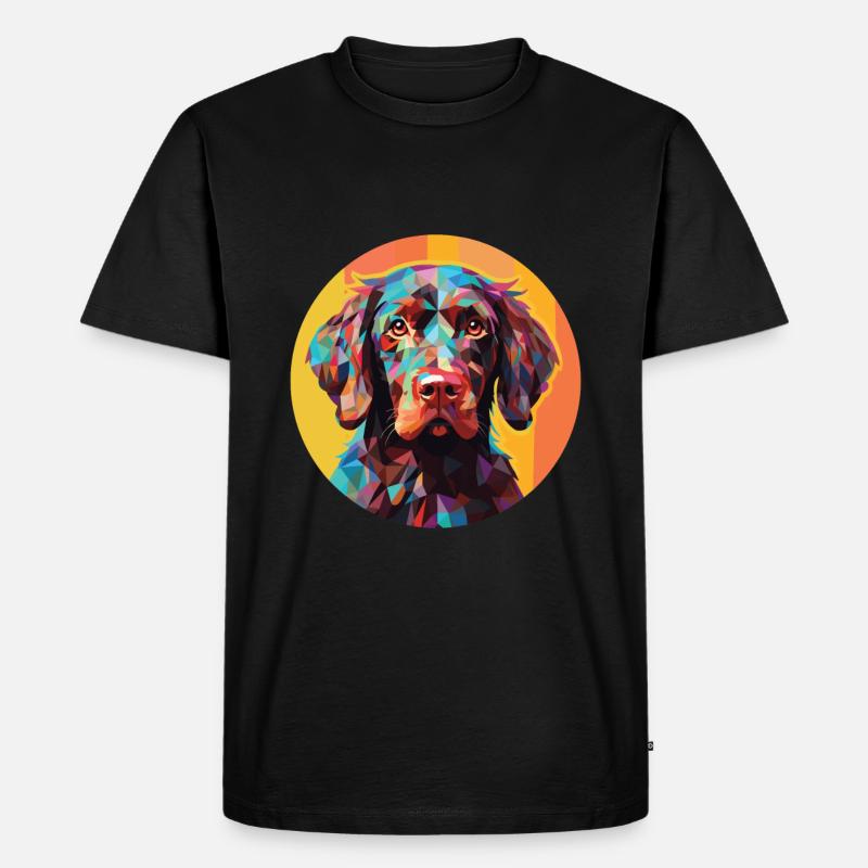 Pudelpointer Hunderasse Aquarell Illustration - Männer Premium Bio T-Shirt - Schwarz