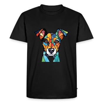 Illustration à l’aquarelle de race de chien Terrier japonais - T-shirt Premium bio Homme - noir - Devant - Nico (187cm)
