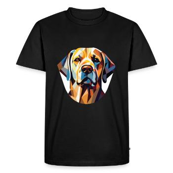 Labrador chien race aquarelle verre Illustration - T-shirt Premium bio Homme - noir - Devant - Nico (187cm)
