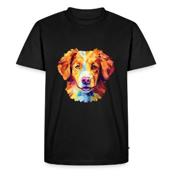 Nova Scotia Duck Tolling Retriever Dog Watercolor - Men's Premium Organic T-Shirt - black - Front - Nico (187cm)