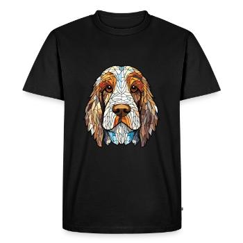 Petit Basset Griffon Vendéen race de chien aquarelle - T-shirt Premium bio Homme - noir - Devant - Nico (187cm)