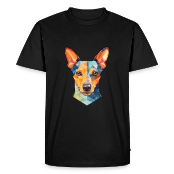 Ratonero Bodeguero Andaluz Dog Breed Watercolor - Men's Premium Organic T-Shirt - black - Front - Nico (187cm)