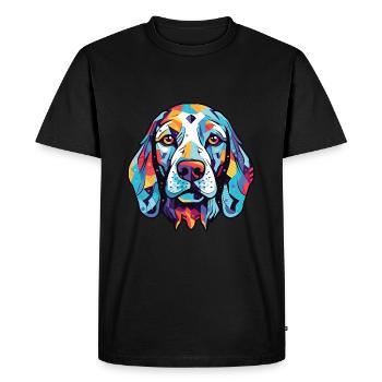 Dalmatien chien race aquarelle verre Illustration - T-shirt Premium bio Homme - noir - Devant - Nico (187cm)