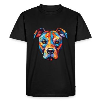 Staffordshire Bull Terrier Staffy chien aquarelle - T-shirt Premium bio Homme - noir - Devant - Nico (187cm)