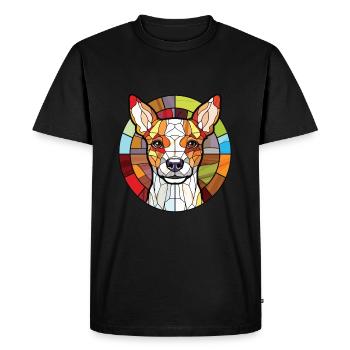 Teddy Roosevelt Terrier chien race aquarelle verre - T-shirt Premium bio Homme - noir - Devant - Nico (187cm)