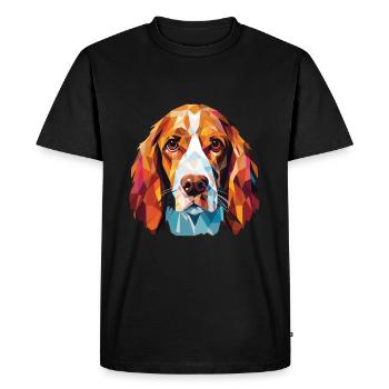 Welsh Springer chien race aquarelle Illustration - T-shirt Premium bio Homme - noir - Devant - Nico (187cm)