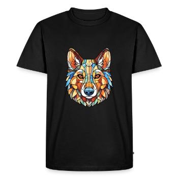 Sibérie occidentale Laika chien race aquarelle colorée - T-shirt Premium bio Homme - noir - Devant - Nico (187cm)