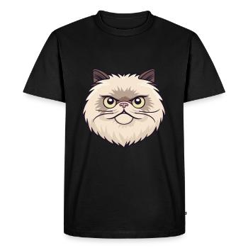 Himalayan Cat Cartoon Watercolor Illustration - Men's Premium Organic T-Shirt - black - Front - Nico (187cm)