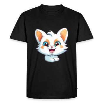 Brume australienne chat dessin animé aquarelle Clipart - T-shirt Premium bio Homme - noir - Devant - Nico (187cm)